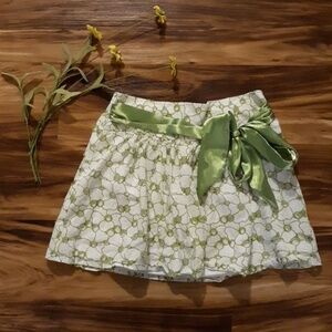 Lime green flower skirt. Size 12-14